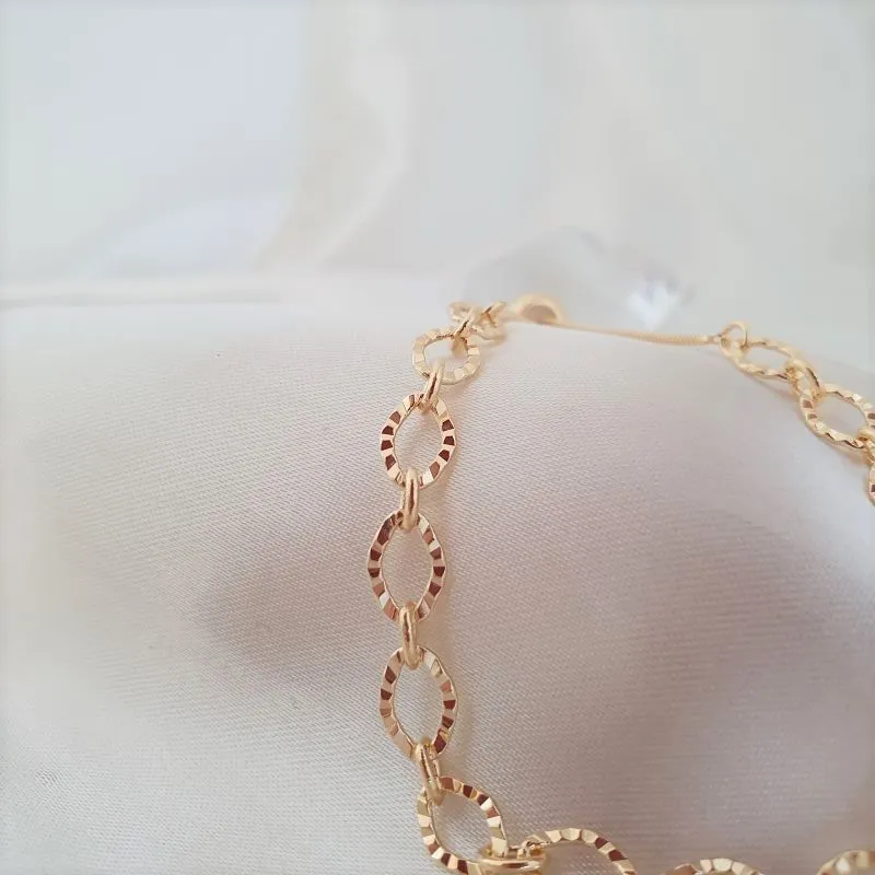Pulseira gravatinha elo diamantado