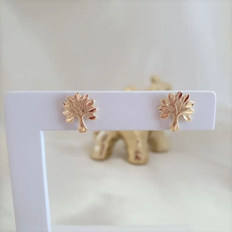 Brinco de árvore da vida com detalhe diamantado
