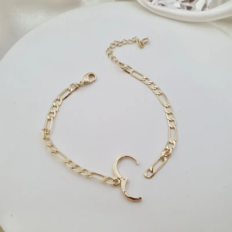 Pulseira elo figaro e fecho argola