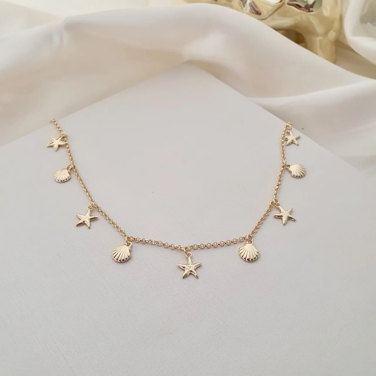 Choker verão concha e estrela
