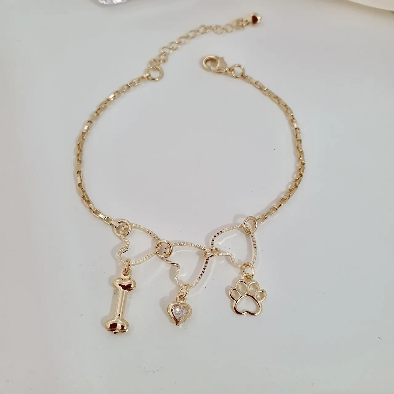 Pulseira corações pet