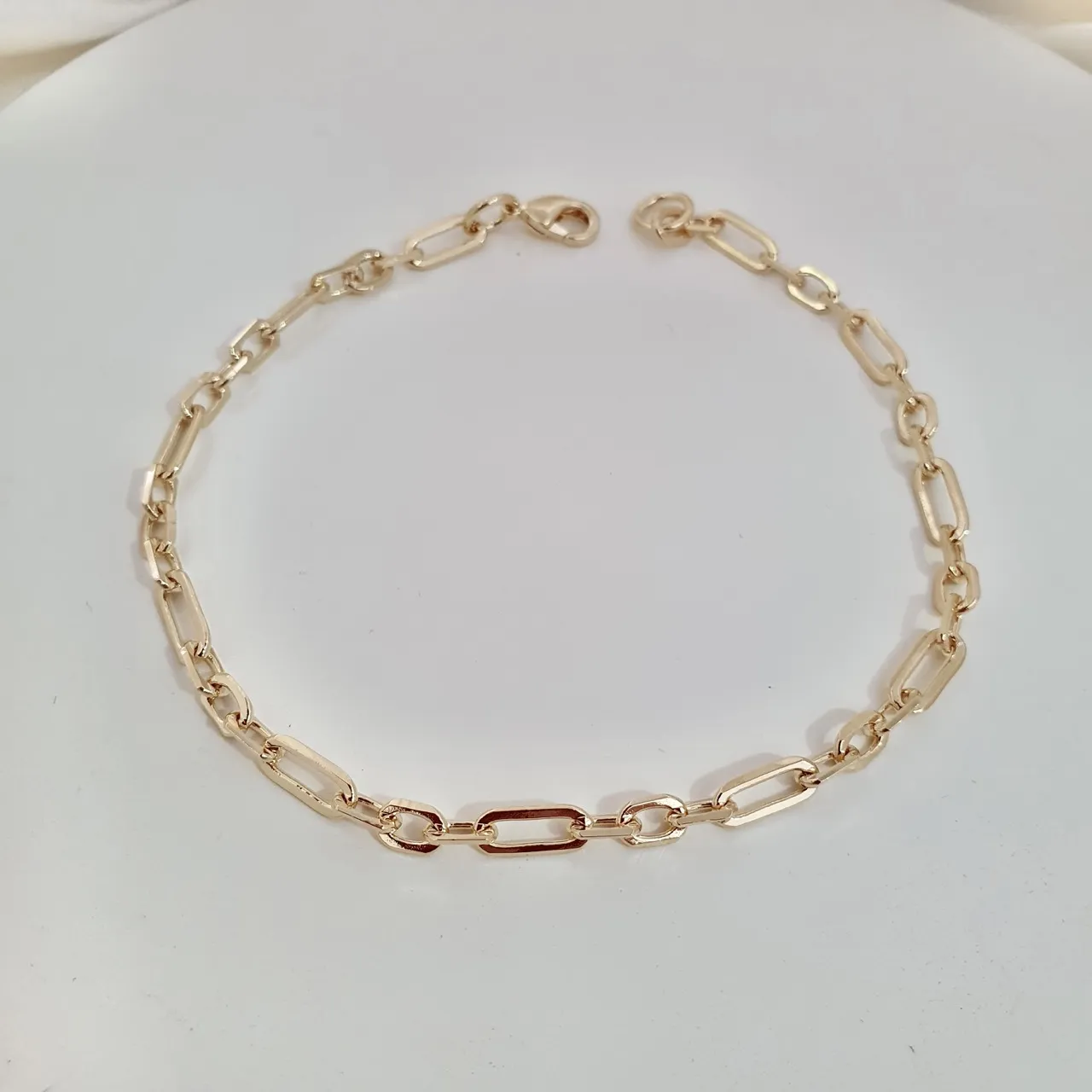 Pulseira elo fígaro quadrado