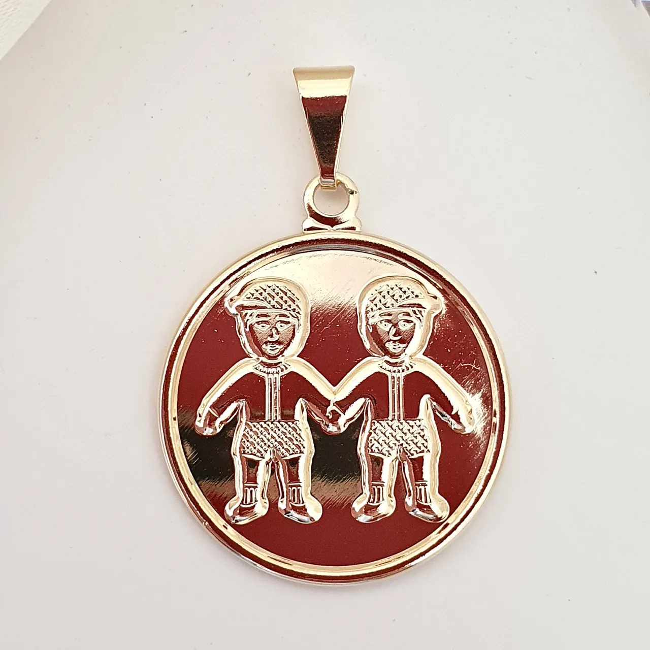 Pingente medalha Filhos (2 meninos)