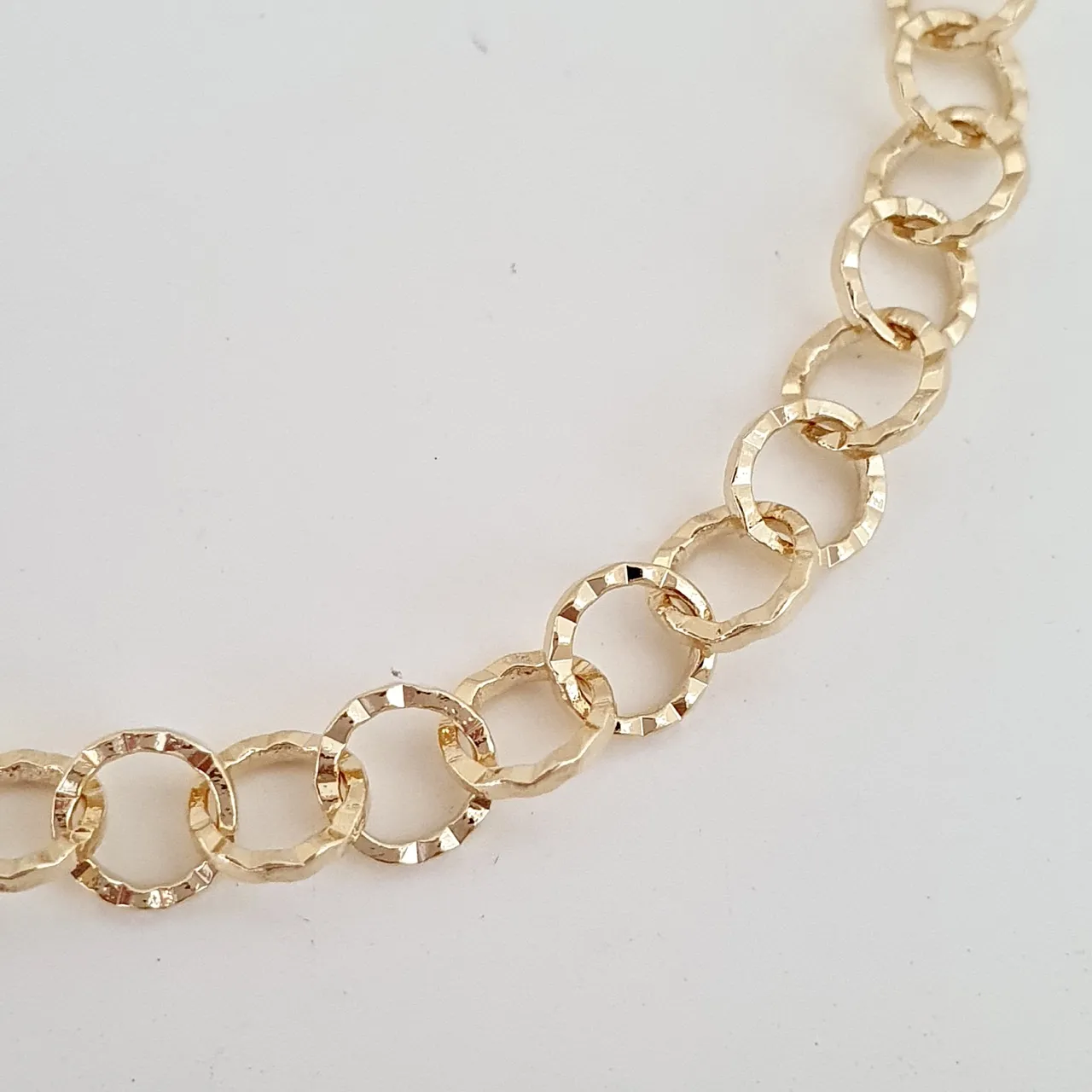 Pulseira elo redondo diamantado