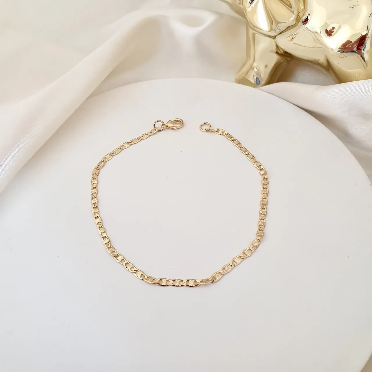 Pulseira elo piastine diamantado ( masculino/ unissex)