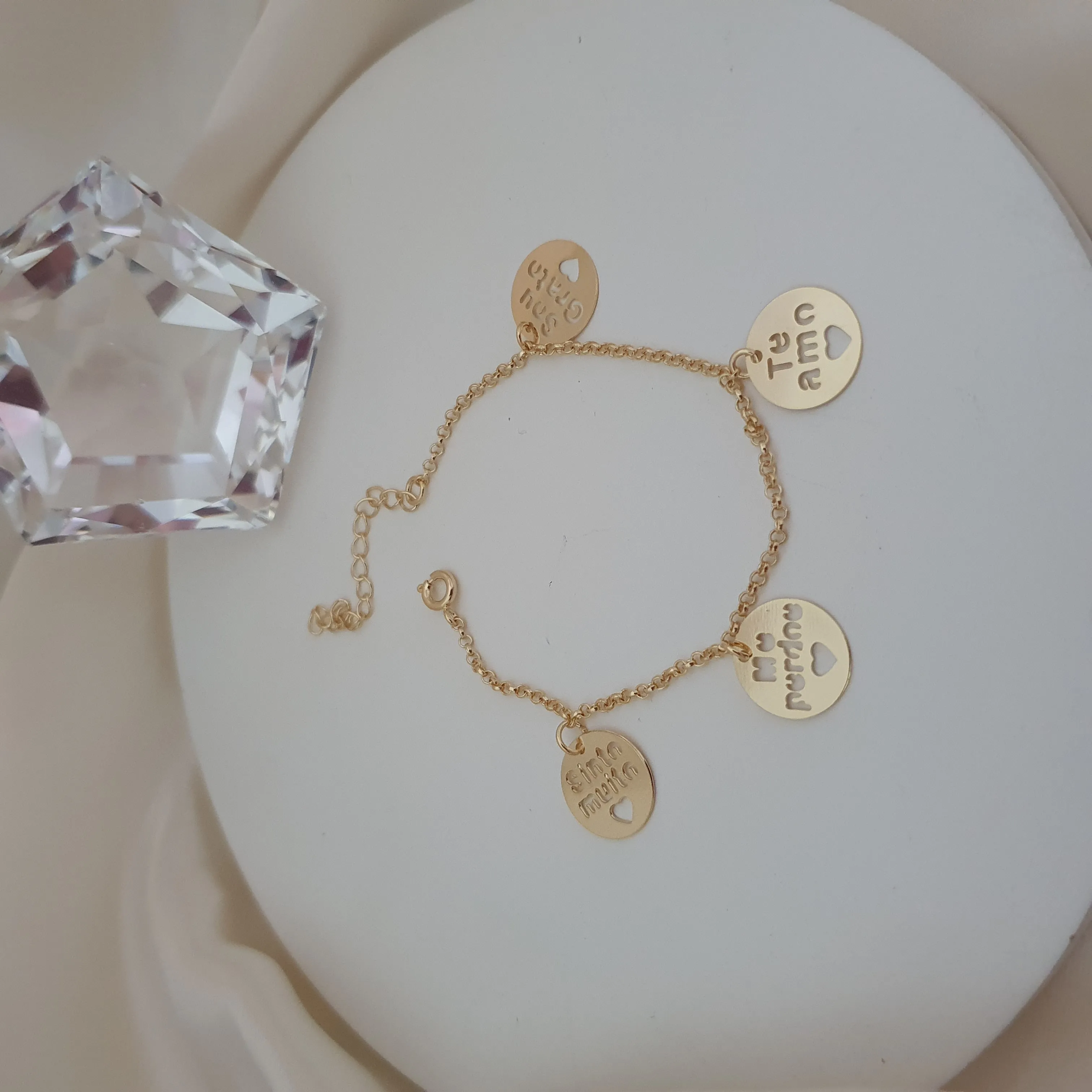 Pulseira com medalhas ho'oponopono