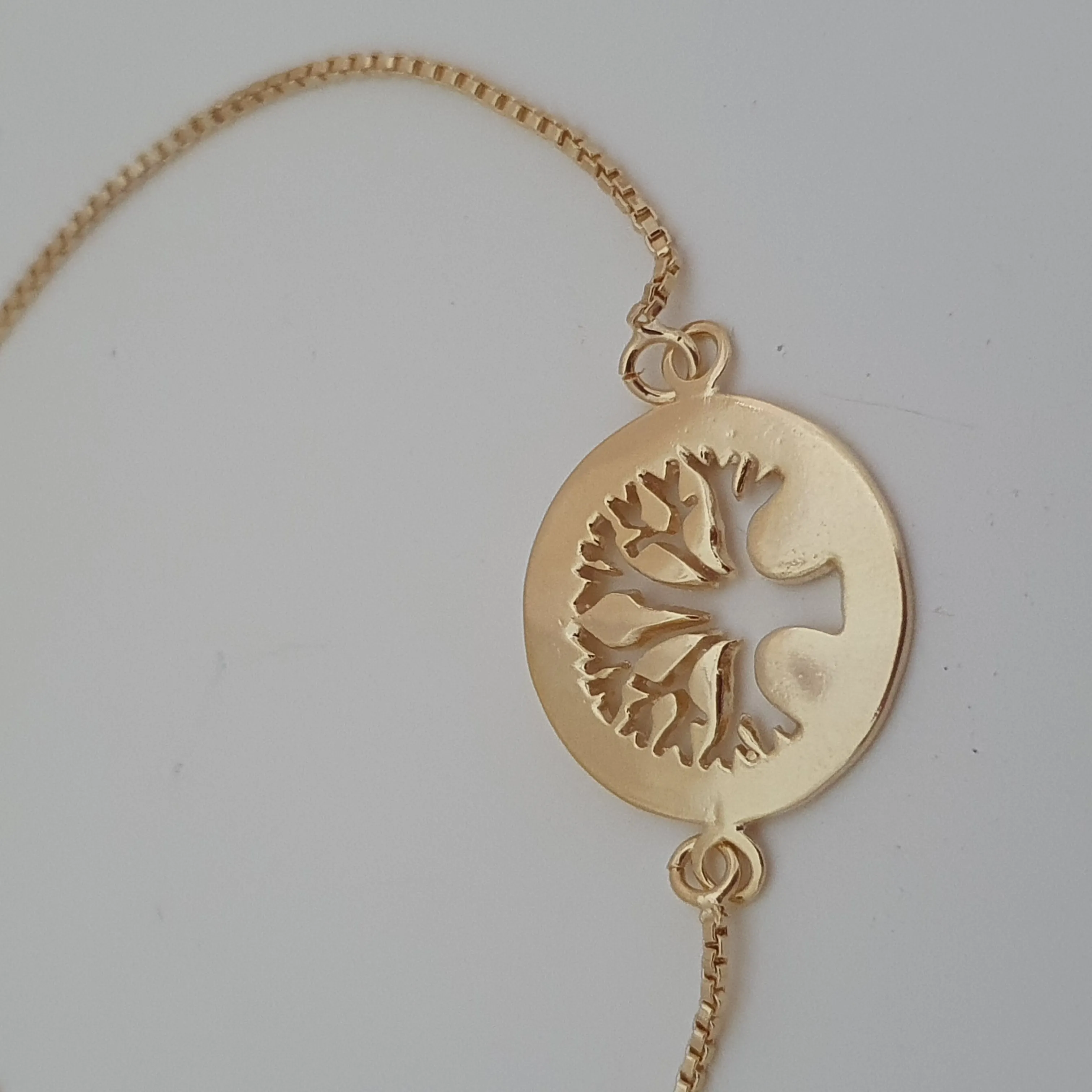 Pulseira gravatinha com medalha árvore da vida