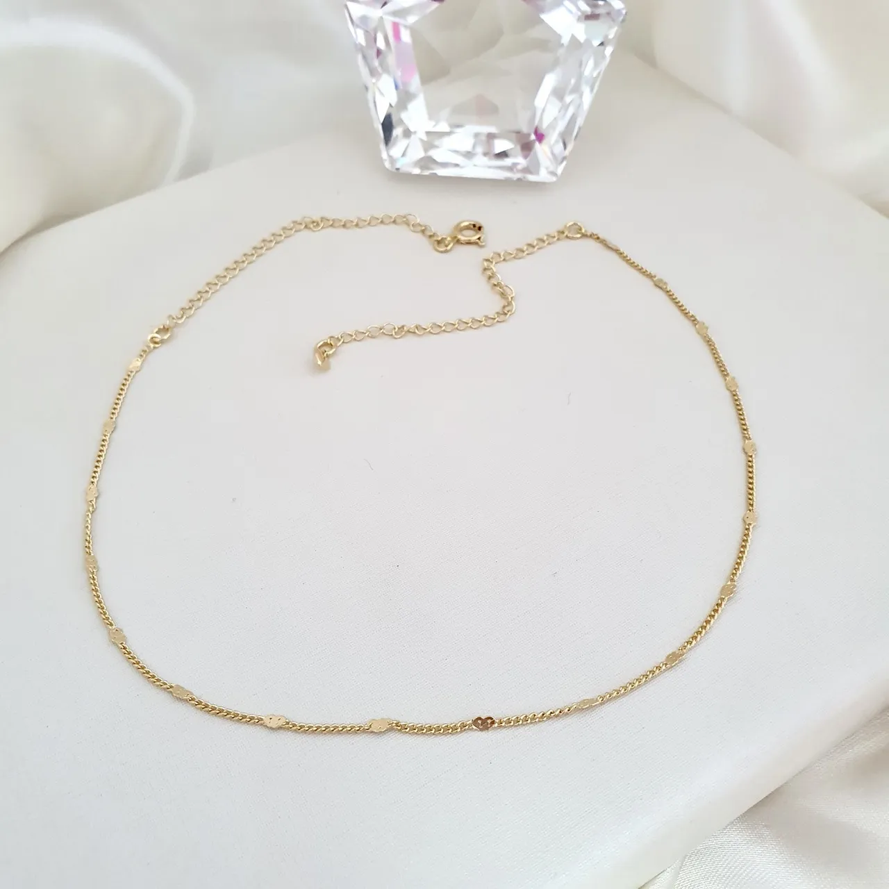Colar choker chapa coração