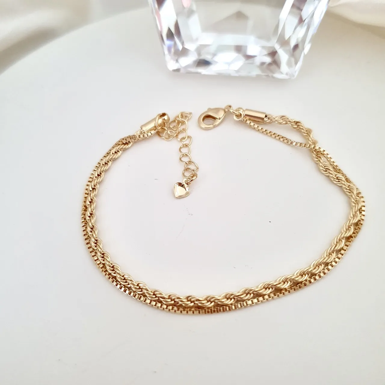 Pulseira dupla cordão baiano e veneziana