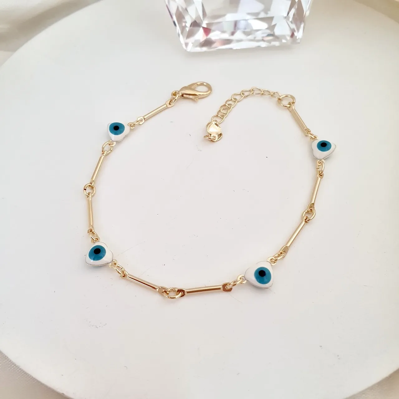 Pulseira Olho grego em formato de coração