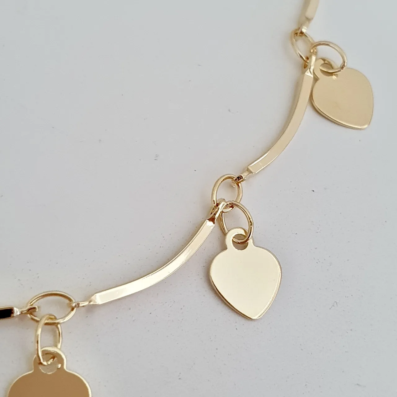 Pulseira pingentes de coração