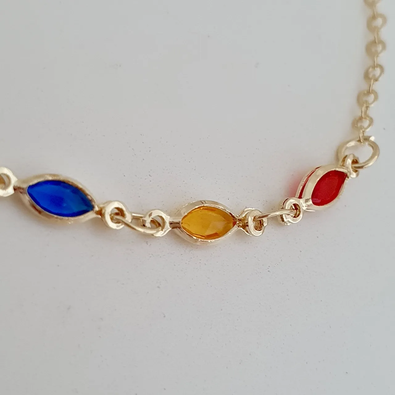 Pulseira cristais coloridos navete