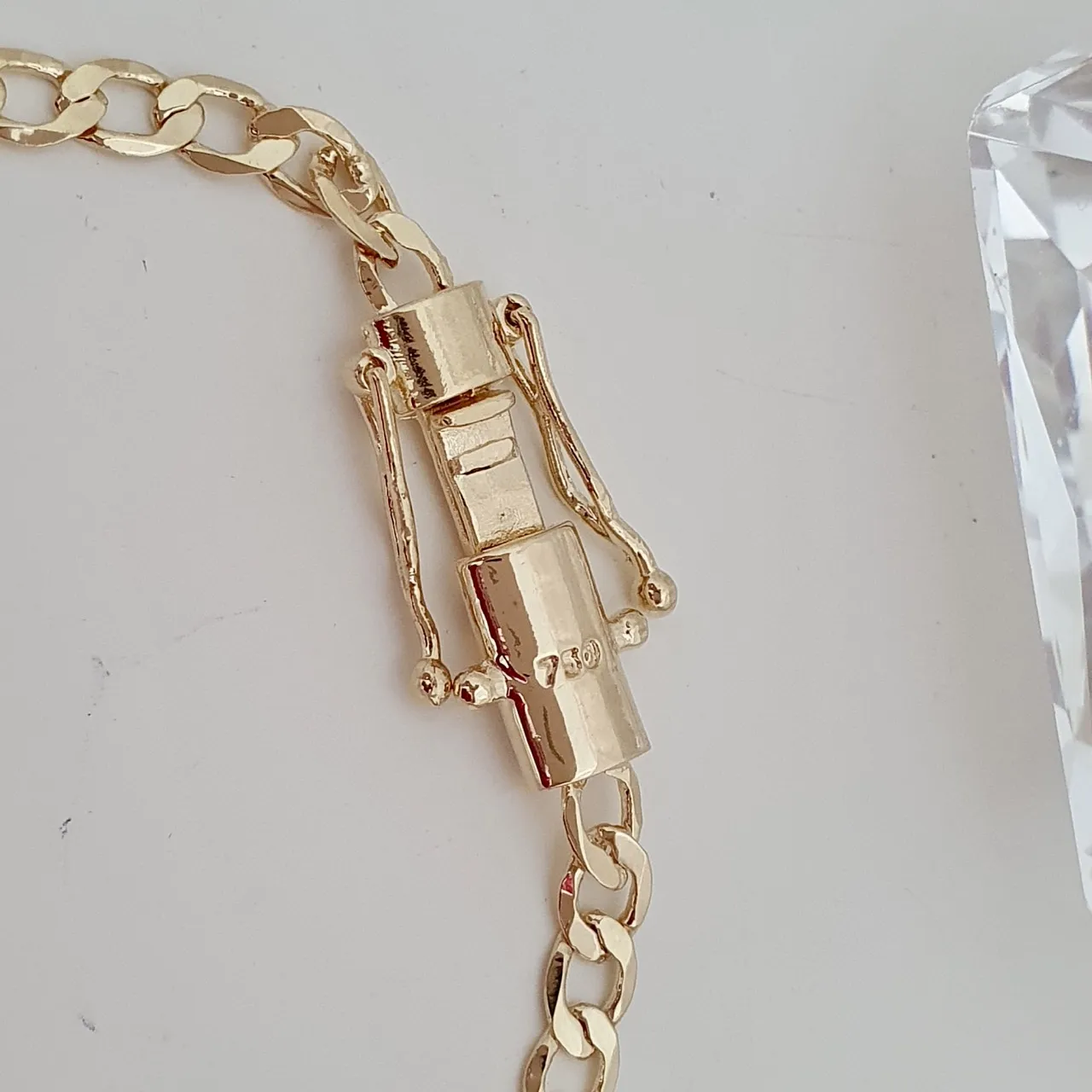 Pulseira masculina elo grumet e fecho canhão
