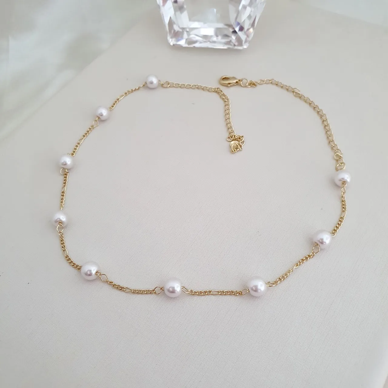 Colar choker pérolas