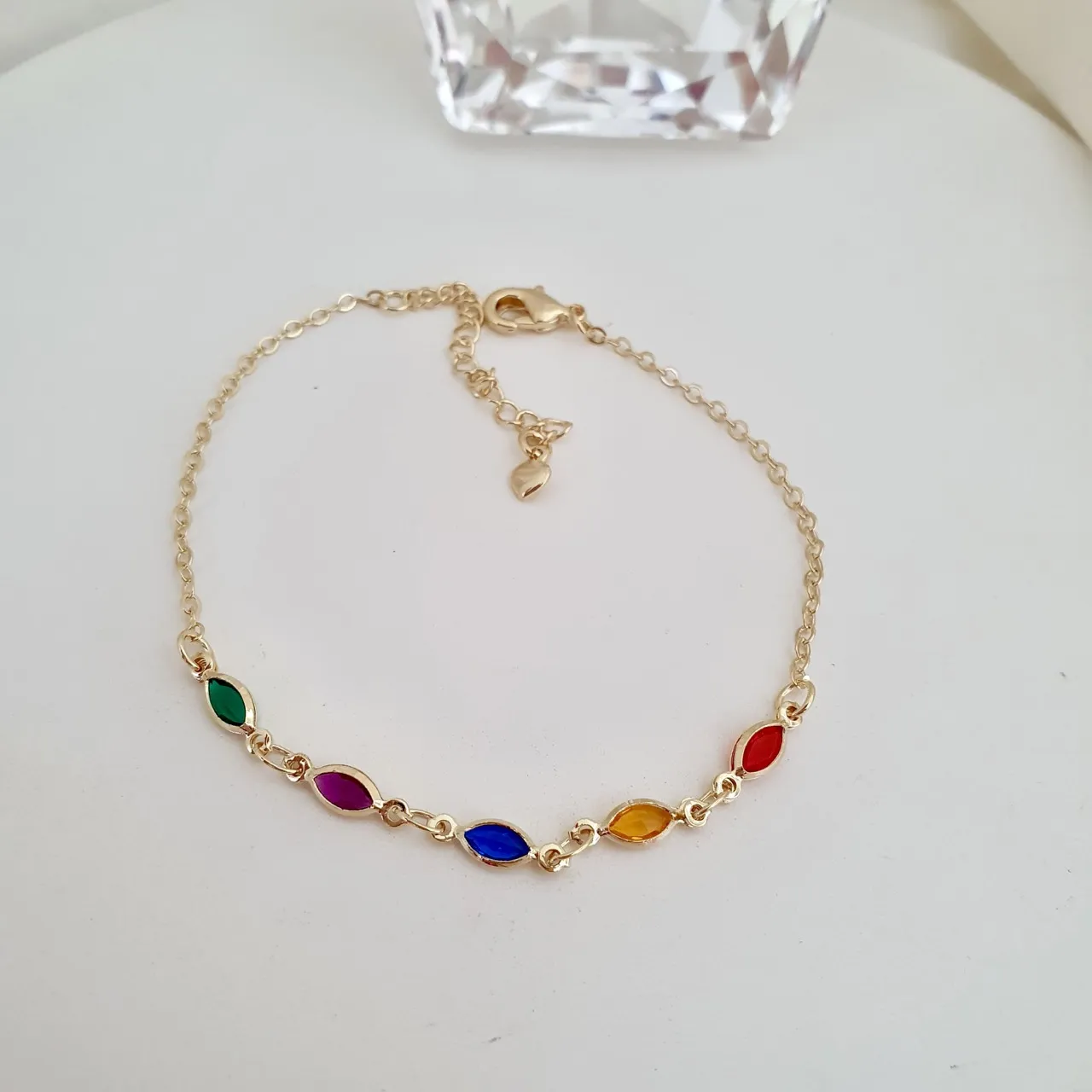 Pulseira cristais coloridos navete