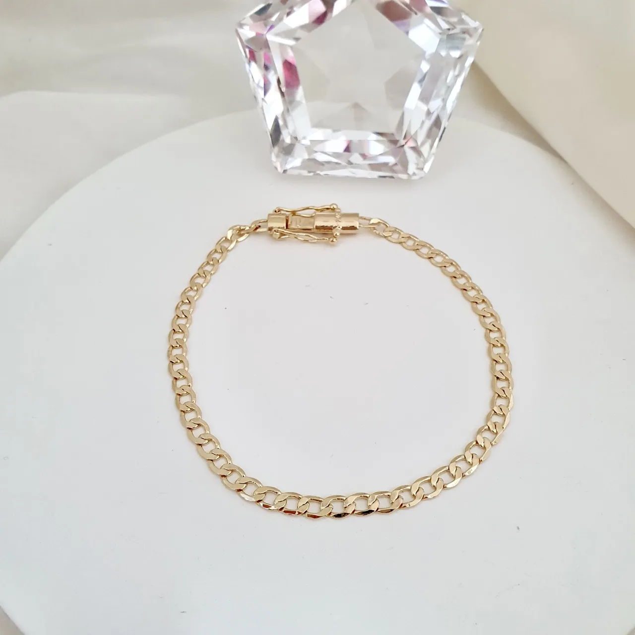 Pulseira masculina elo grumet e fecho canhão