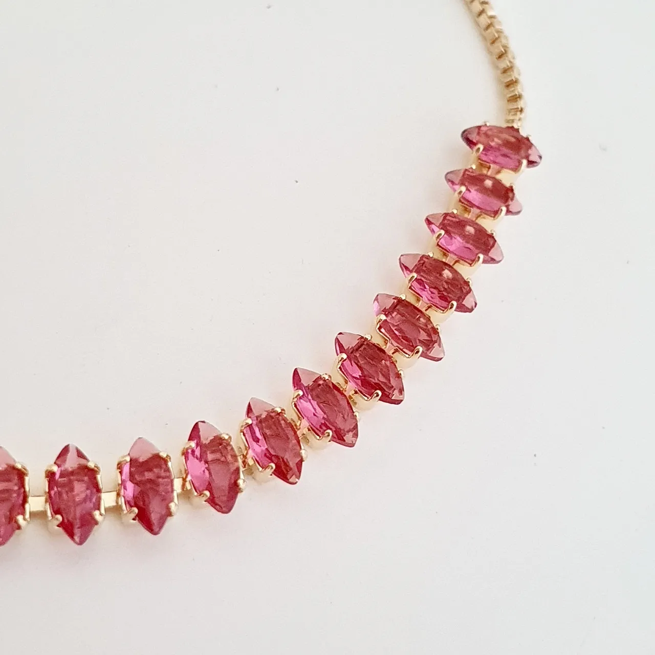 Pulseira riviera zircônias cor de rosa