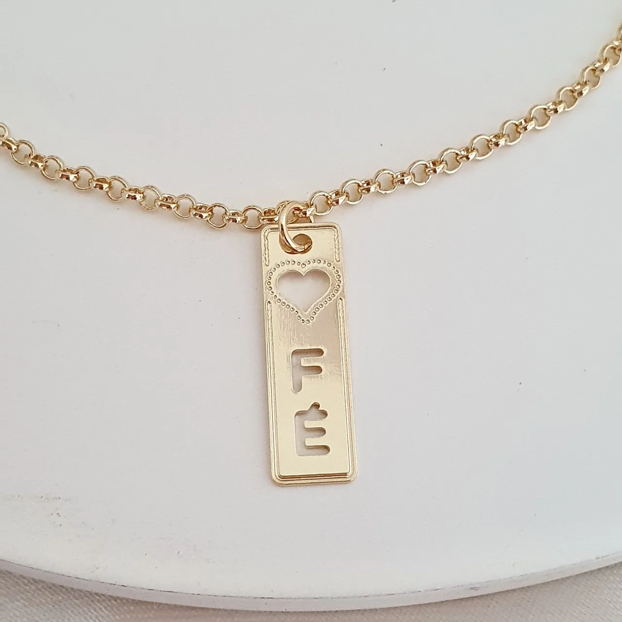 Pulseira elo português chapa fé