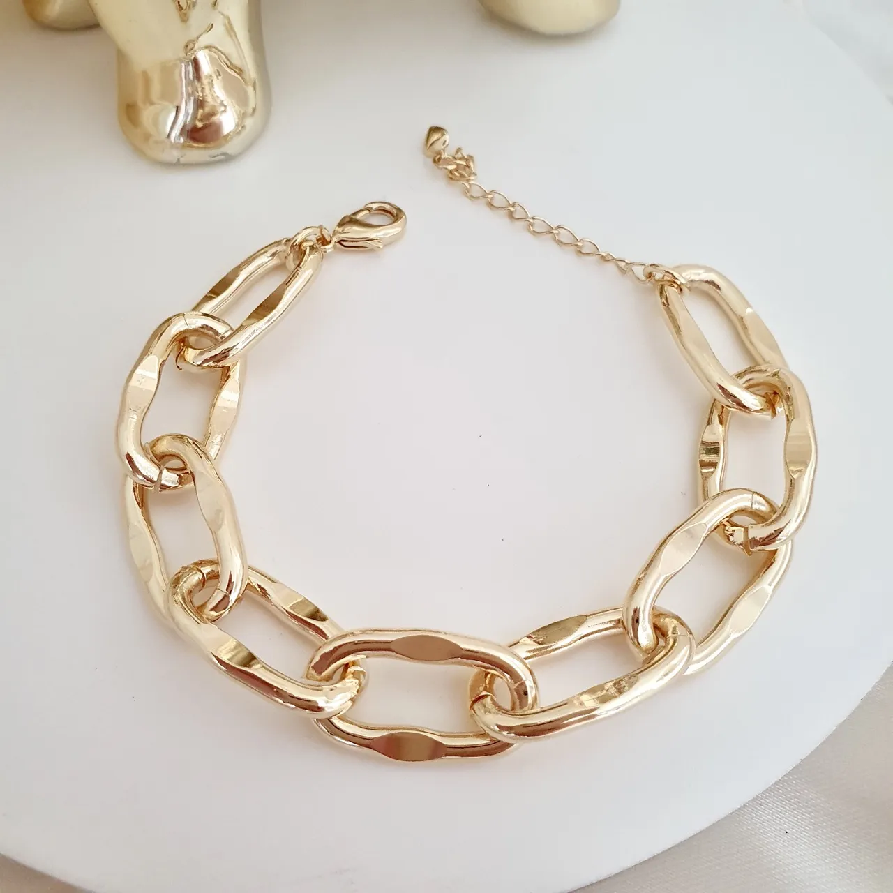 Pulseira elo achatado