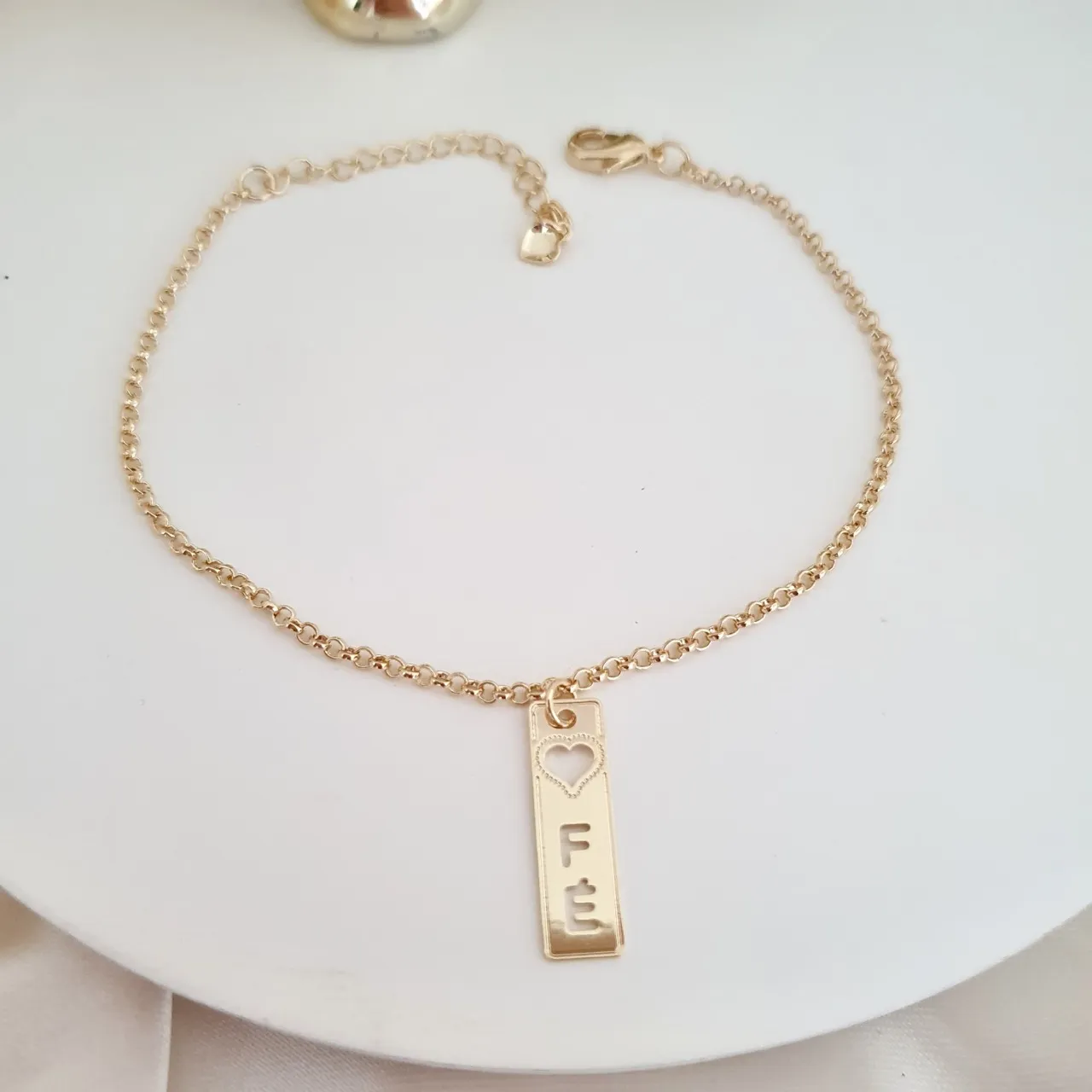 Pulseira elo português chapa fé