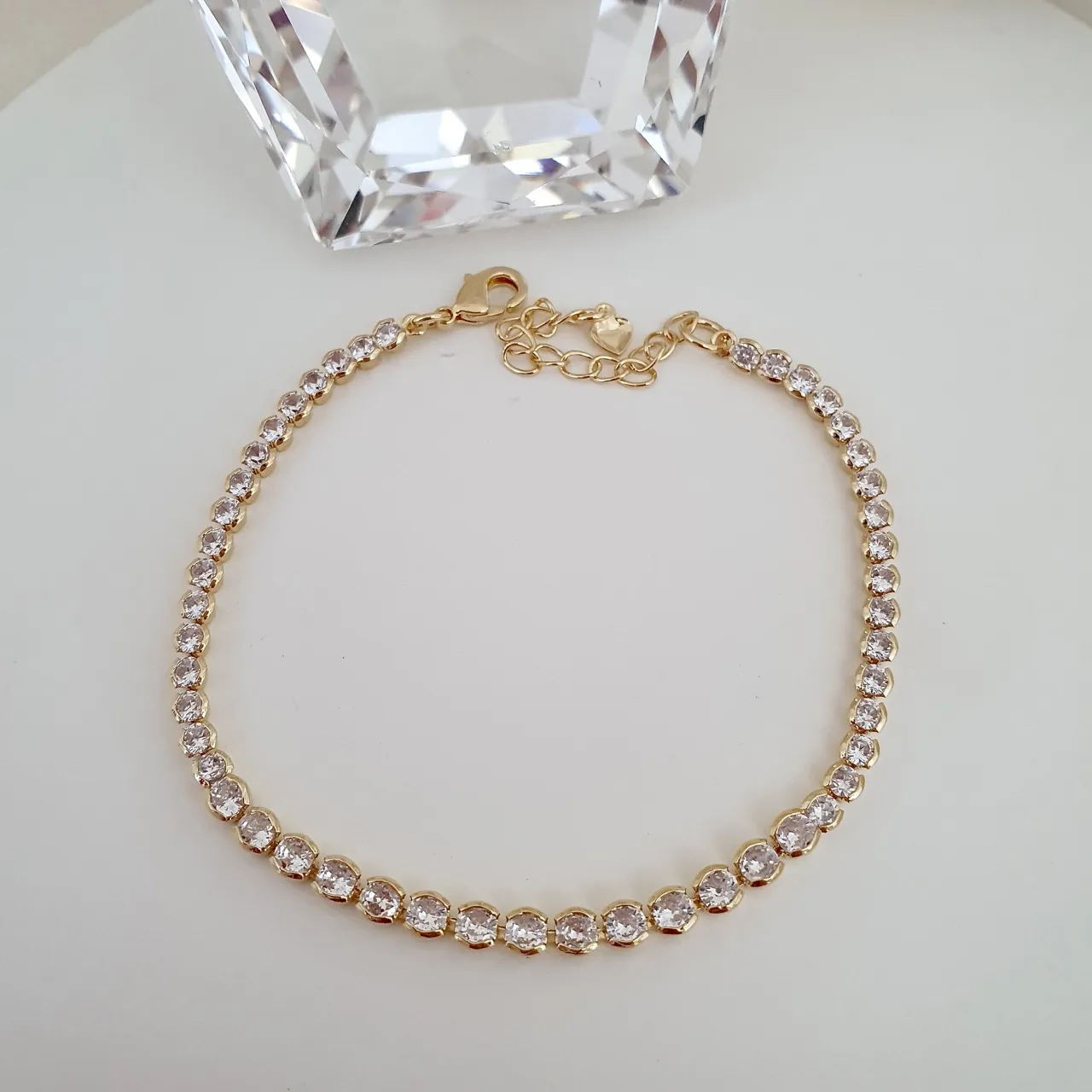 Pulseira zircônias redondas