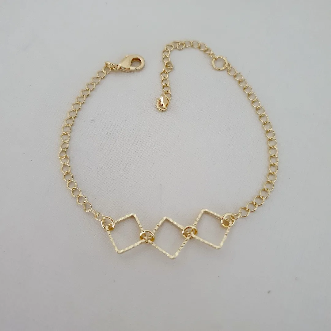Pulseira quadrados diamantados