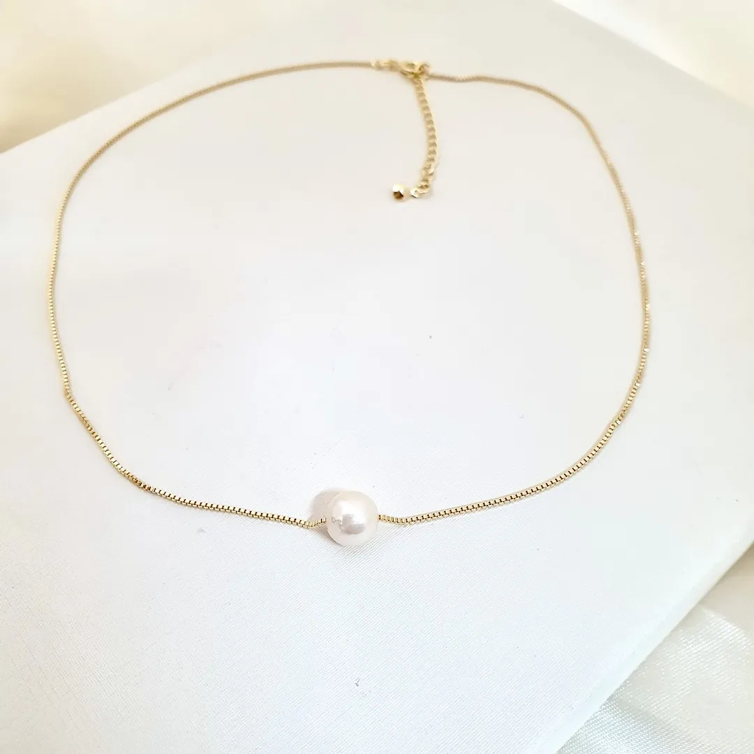 Colar choker pérola