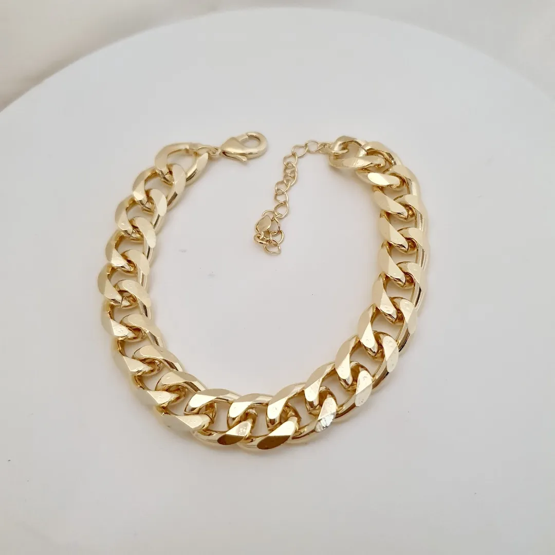 Pulseira elo grumet achatado