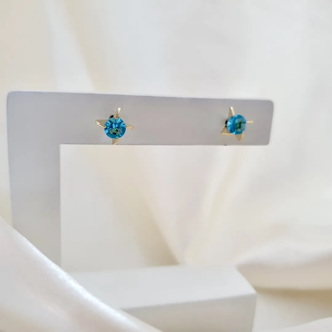 Brinco cristal azul