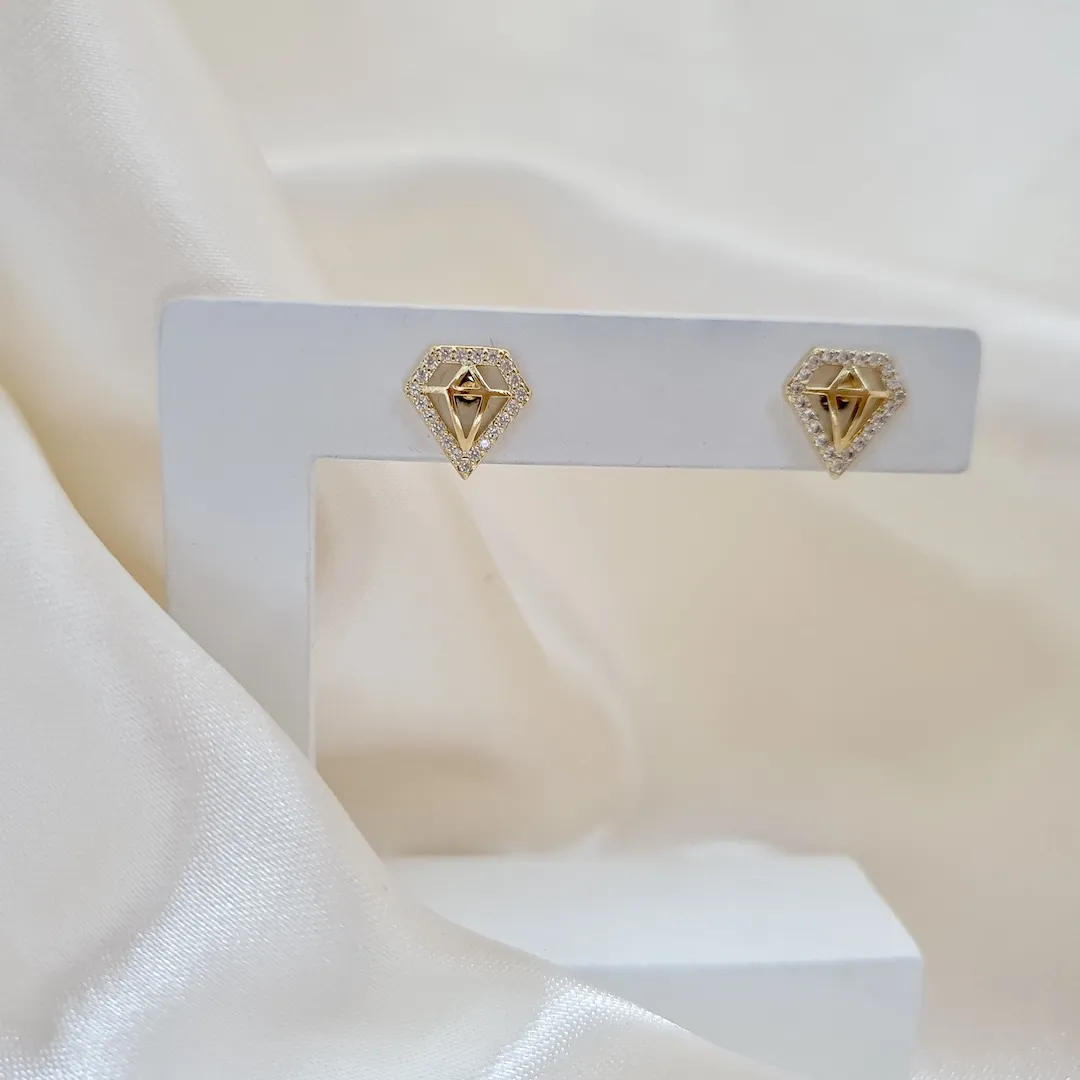 Brinco diamante cravejado zirconia