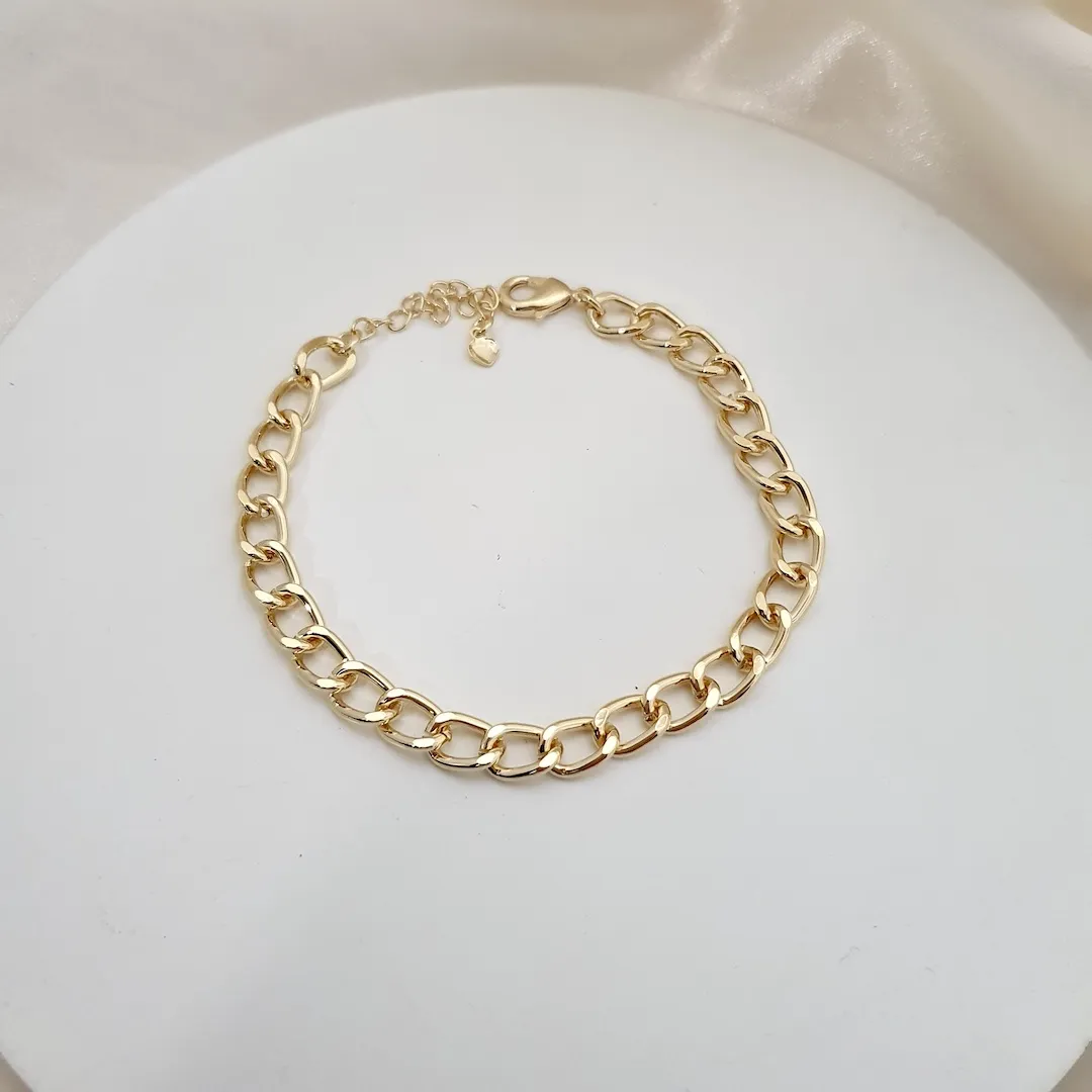 Pulseira elo achatado
