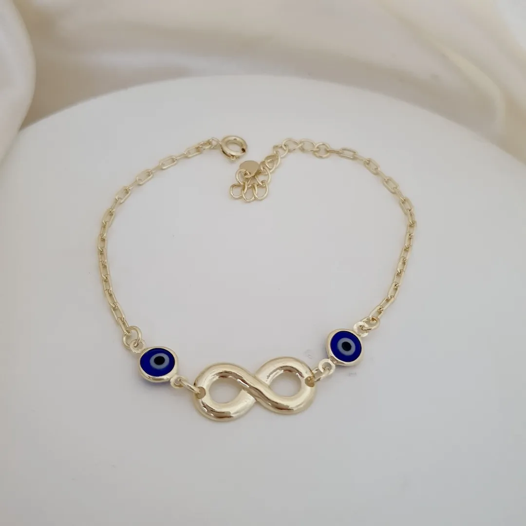 Pulseira infinito e olho grego