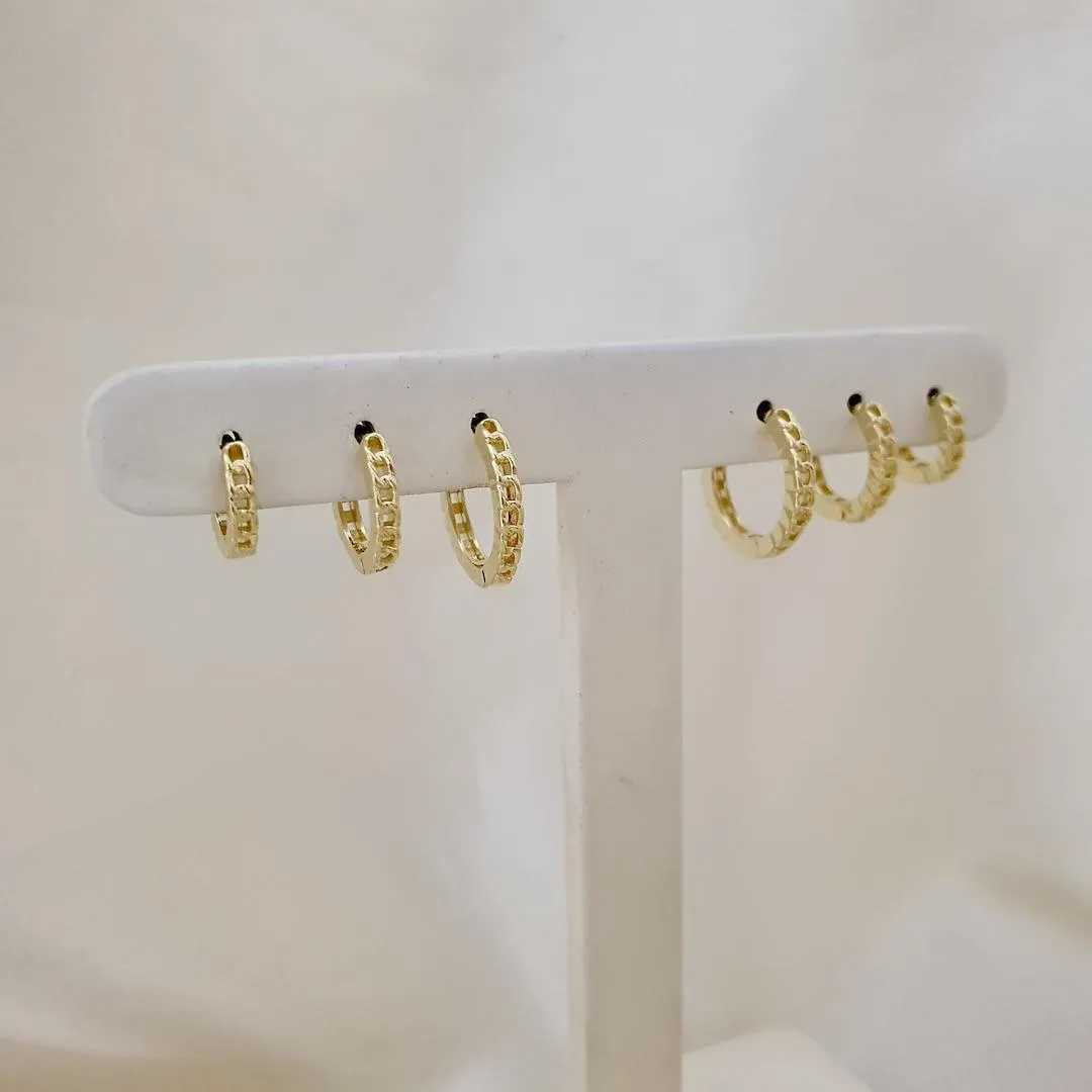 Brinco trio argola click elos