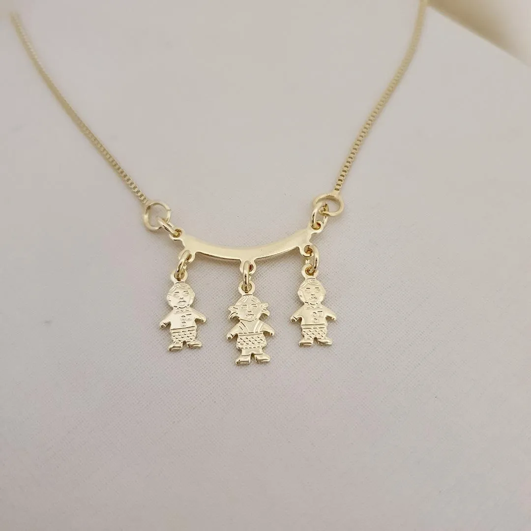 Colar canga de filhos 2 meninos e 1 menina