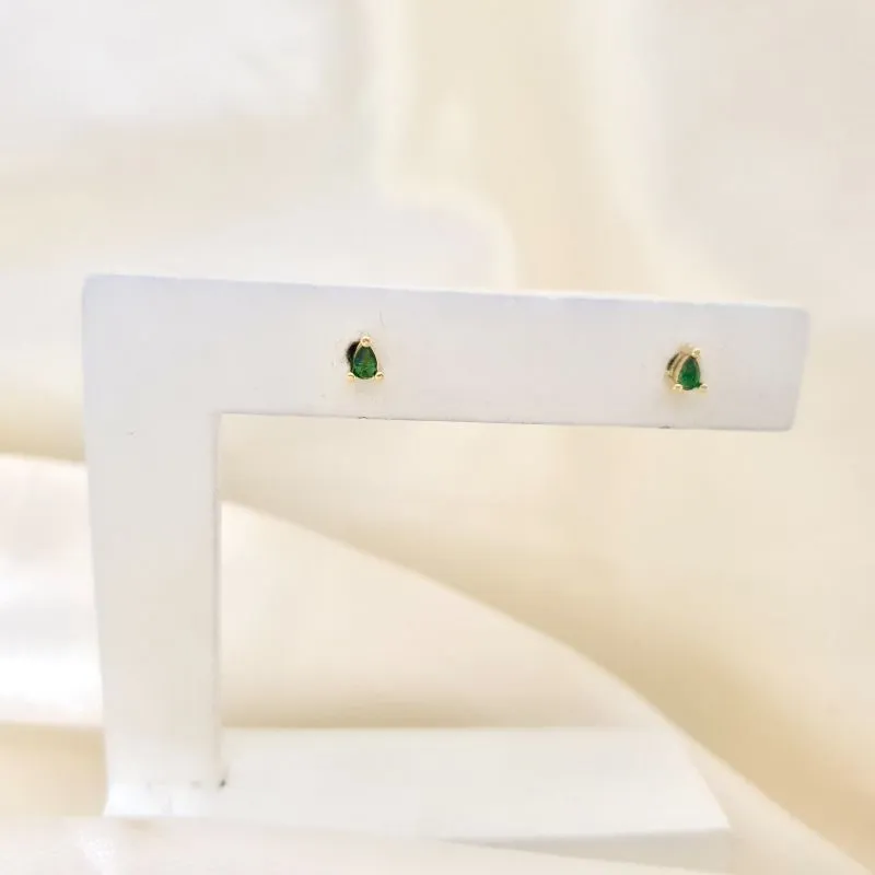Brinco gota zirconia verde