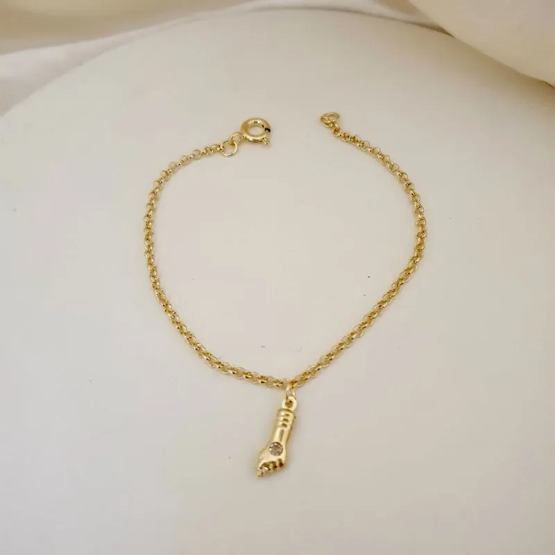 Pulseira infantil figa ponto de luz