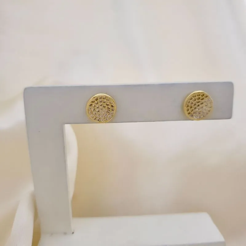 Brinco redondo circulo cravejado zirconia