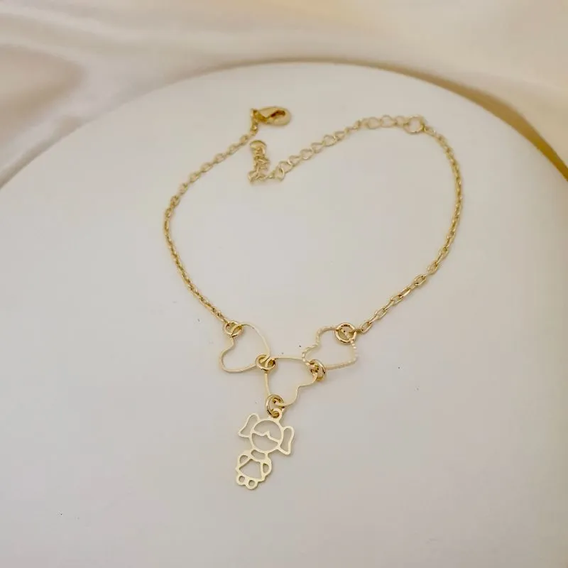 Pulseira 3 coracoes e menina (filha)