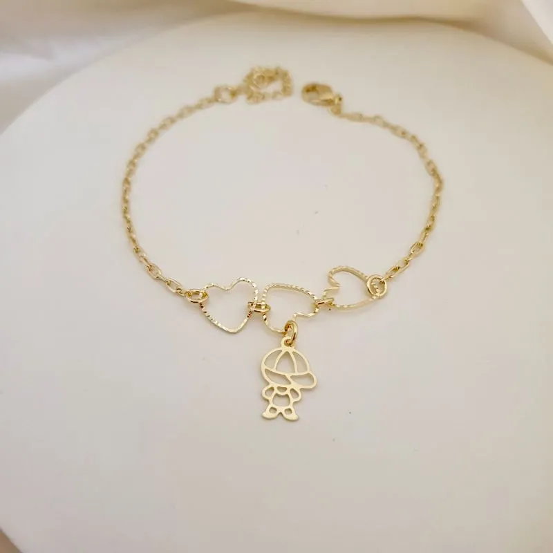 Pulseira 3 coracoes e menino (filho)