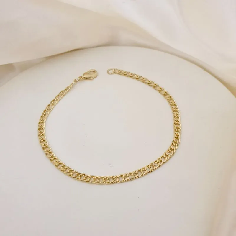Pulseira masculina elo grumet duplo achatado