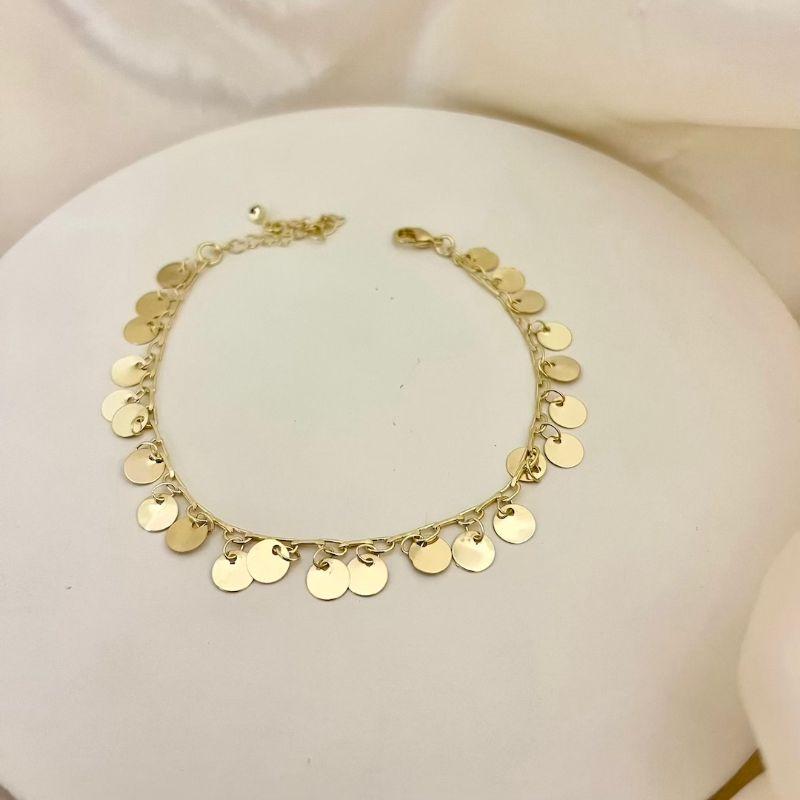 Pulseira pingente circulos chapinha