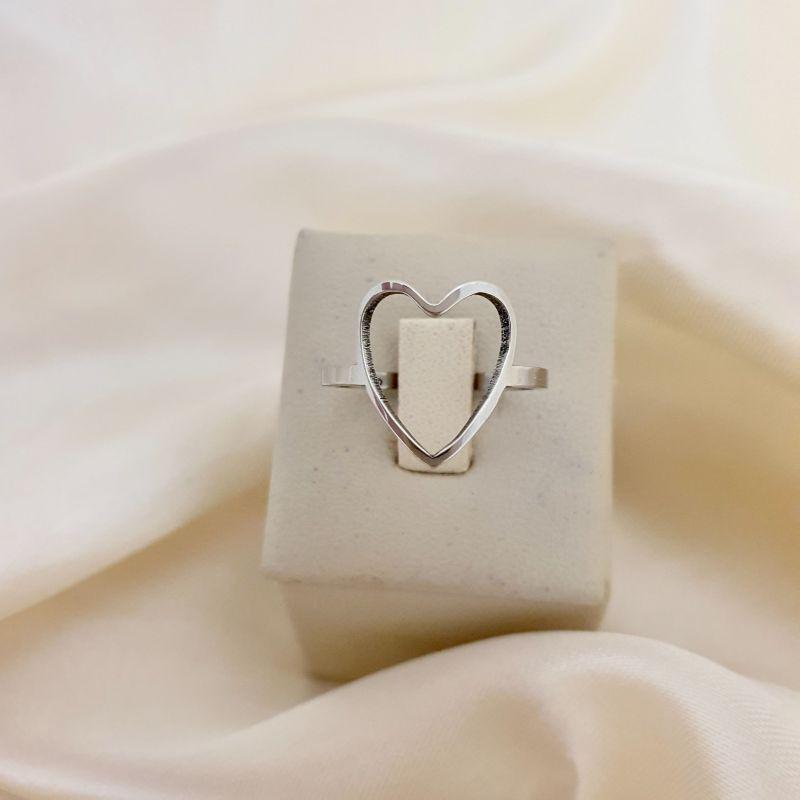 Anel inox coracao