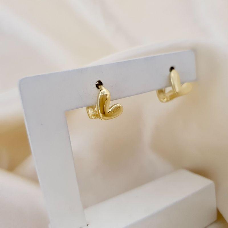 Brinco argola click coração