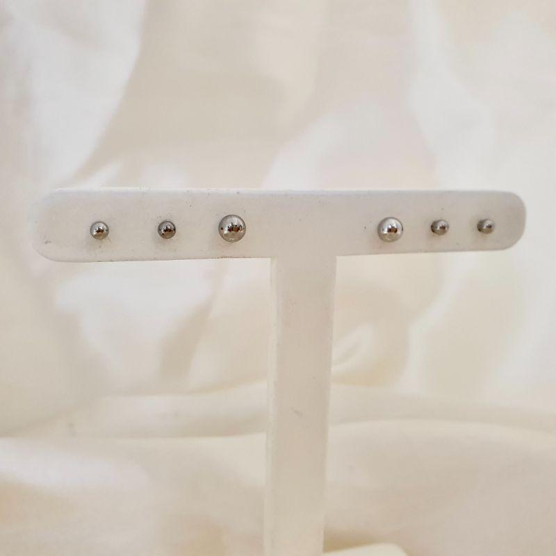 Brinco inox trio bolinhas