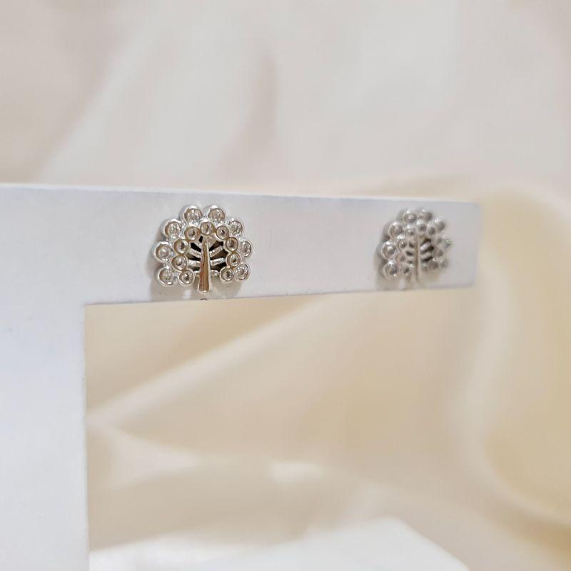 Brinco ródio arvore da vida zirconias