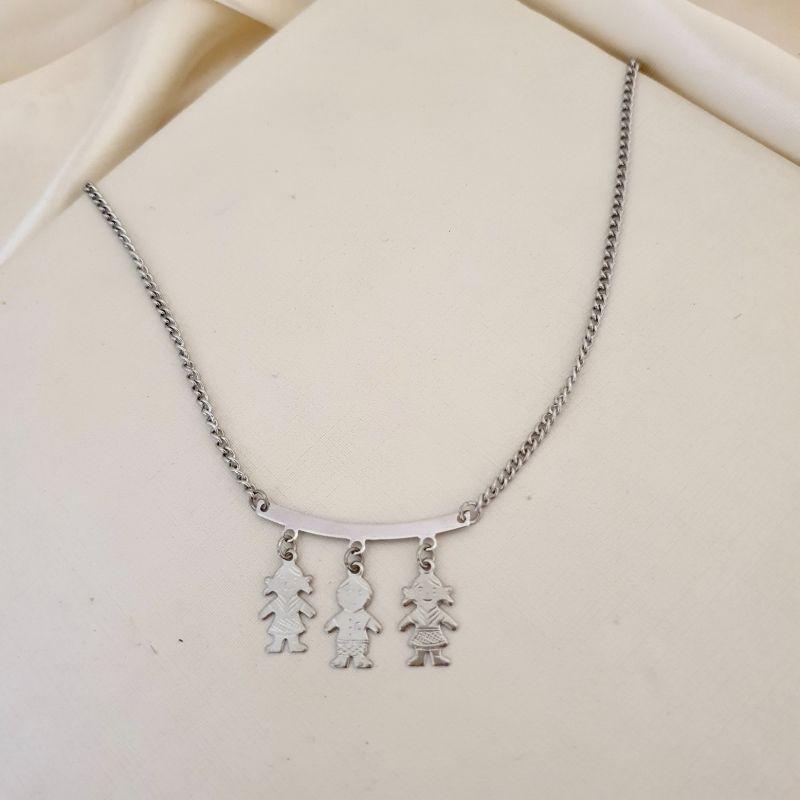 Colar inox 1 menino 2 meninas (filhos)