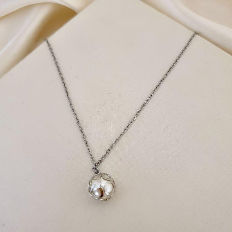 Colar inox perola detalhe