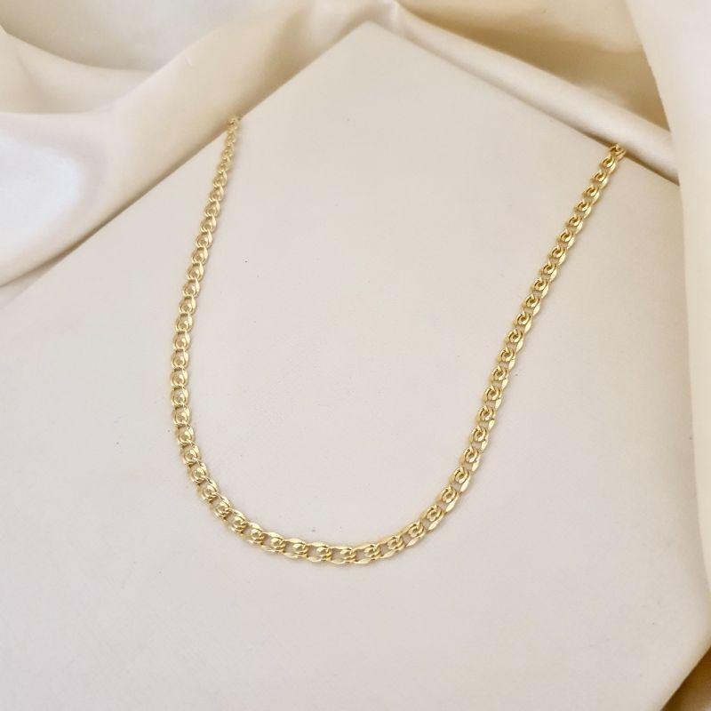 Colar masculino duplo elo diamantado 60cm