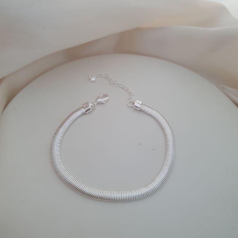 Pulseira prata malha 4mm