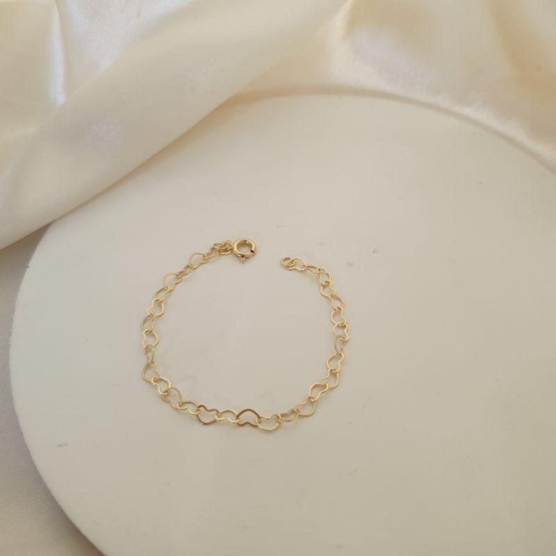 Pulseira infantil elo coracao